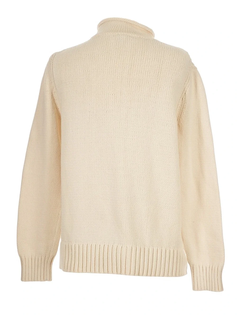 J. Crew 1988 Rollneck Sweater Size Large Cream Nautical Fisherman Preppy - Picture 2 of 7